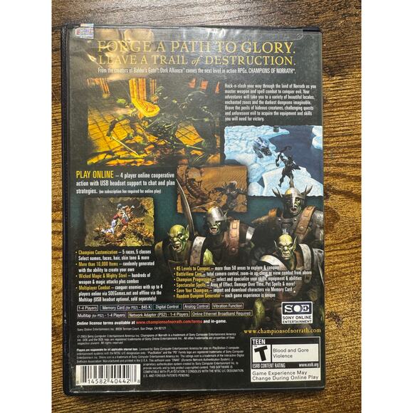 Champions of Norrath PS2 (Sony PlayStation 2, 2004) CIB Complete W Manual TESTED - Picture 3 of 4